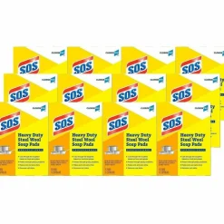 S.O.S Steel Wool Soap Pads 4" Length x 5" Width Heavy Duty Gray, Blue 15Box 240 / Bundle