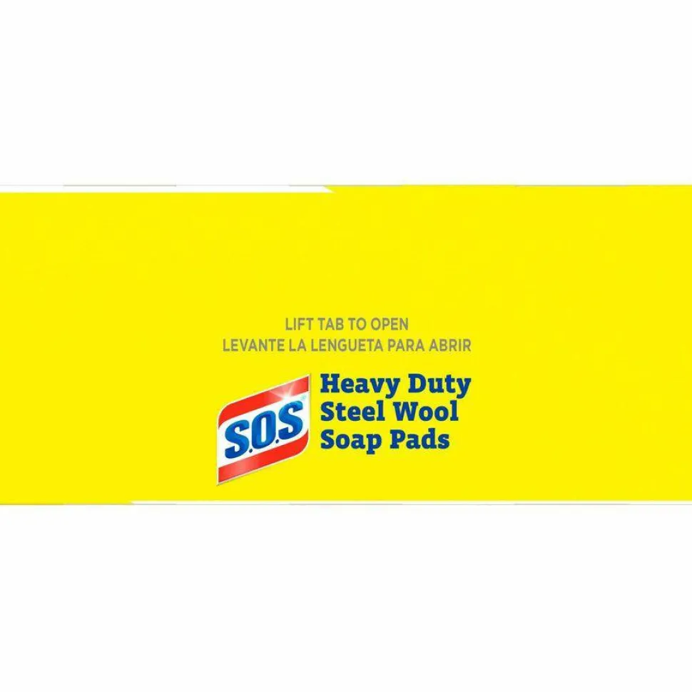 S.O.S Steel Wool Soap Pads 4" Length x 5" Width Heavy Duty Gray, Blue 15Box 240 / Bundle
