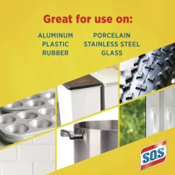 S.O.S. Steel Wool Soap Pads, Steel, 4/Box, 24 Boxes/Carton