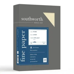 Southworth 25% Cotton Linen Business Paper, Ivory, Letter (8.5