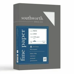 Southworth 25% Cotton Linen Business Paper, White, Letter (8.5