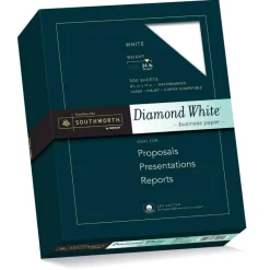 Southworth Diamond White 25% Cotton Business Paper, 8 1/2