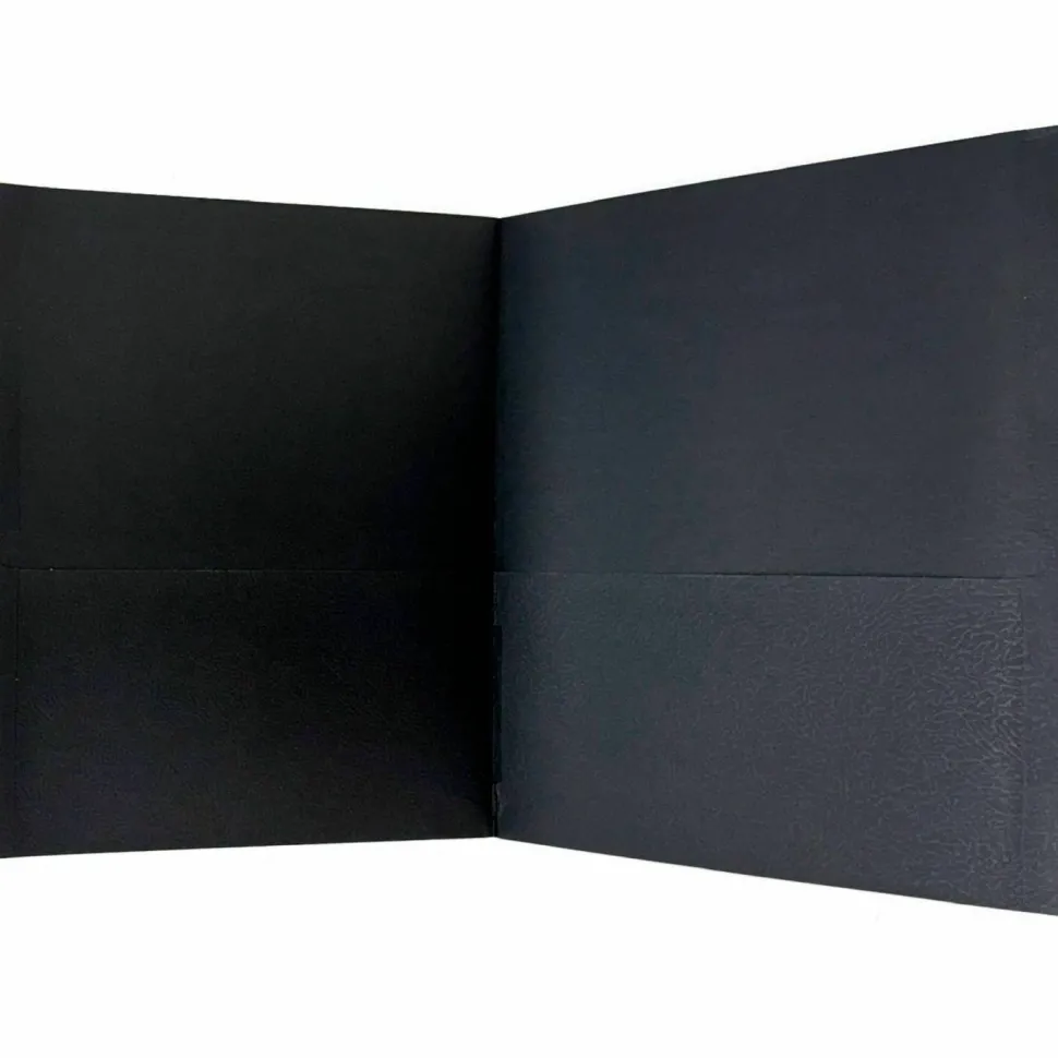 Sparco Leatherette Portfolio, 8-1/2" x 11", 2 Pocket, Black, Box of 25