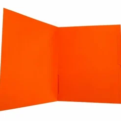 Sparco Leatherette Portfolio, 8-1/2" x 11", 2 Pocket, Orange, Box of 25