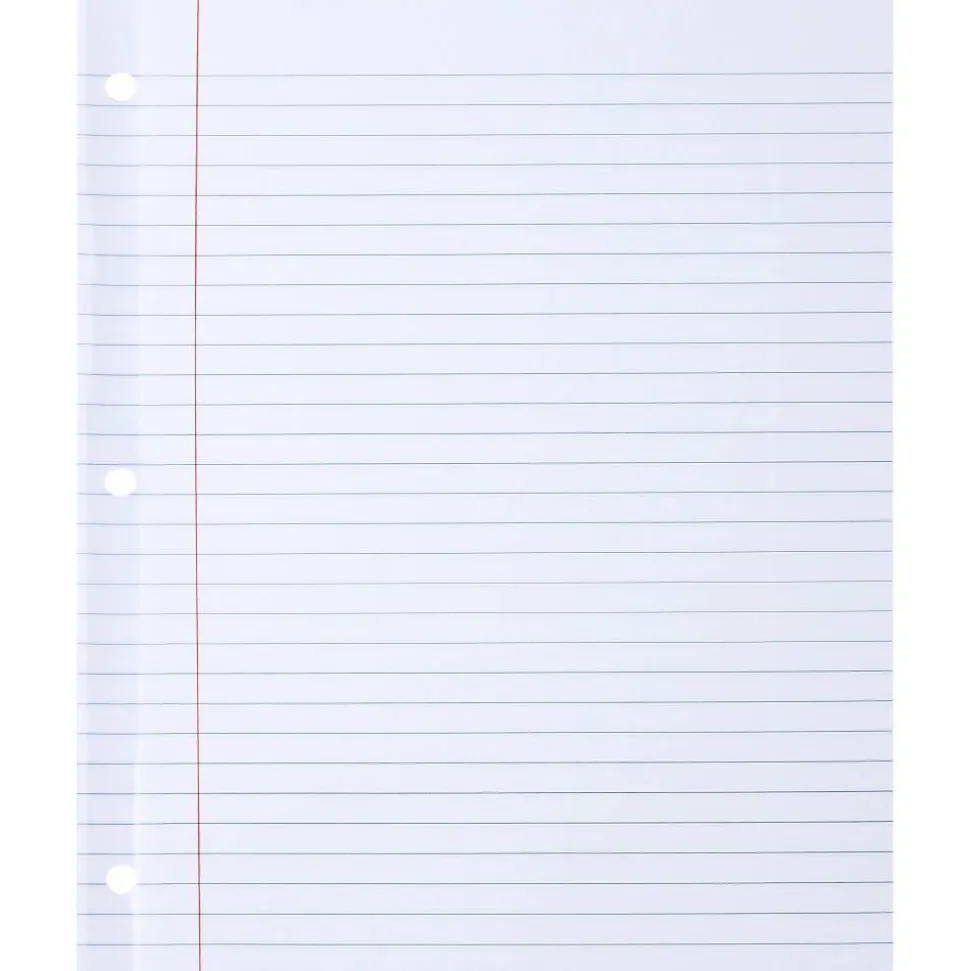 Sparco Mylar-Reinforced Wide-Ruled Filler Paper, Letter Size, 20 Lb, White, Pack Of 100 Sheets