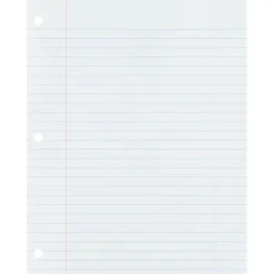 Sparco Standard White 3HP Filler Paper - 150 Sheets - Wide Ruled - Ruled Red Margin - 16 lb Basis Weight - 82121