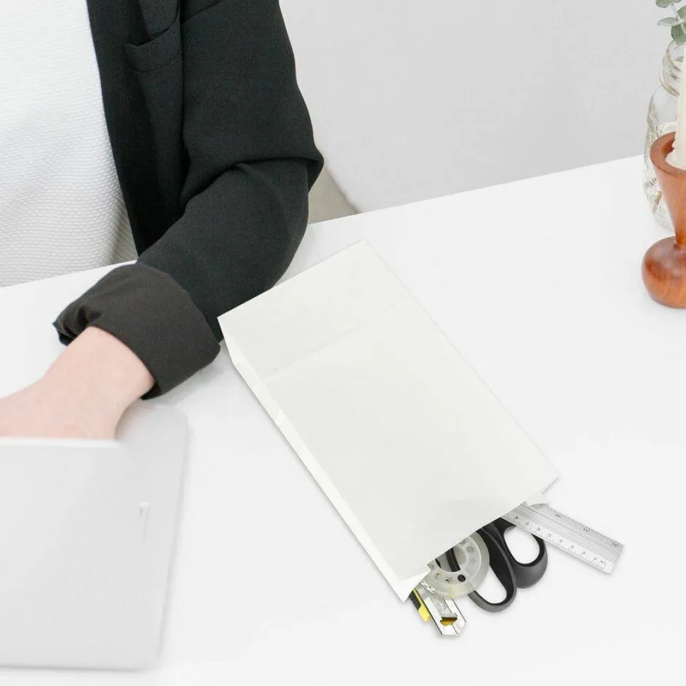 Sparco White Kraft Paper Bags