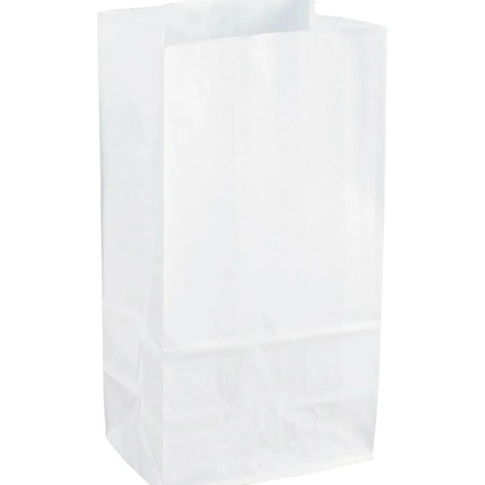 Sparco White Kraft Paper Bags