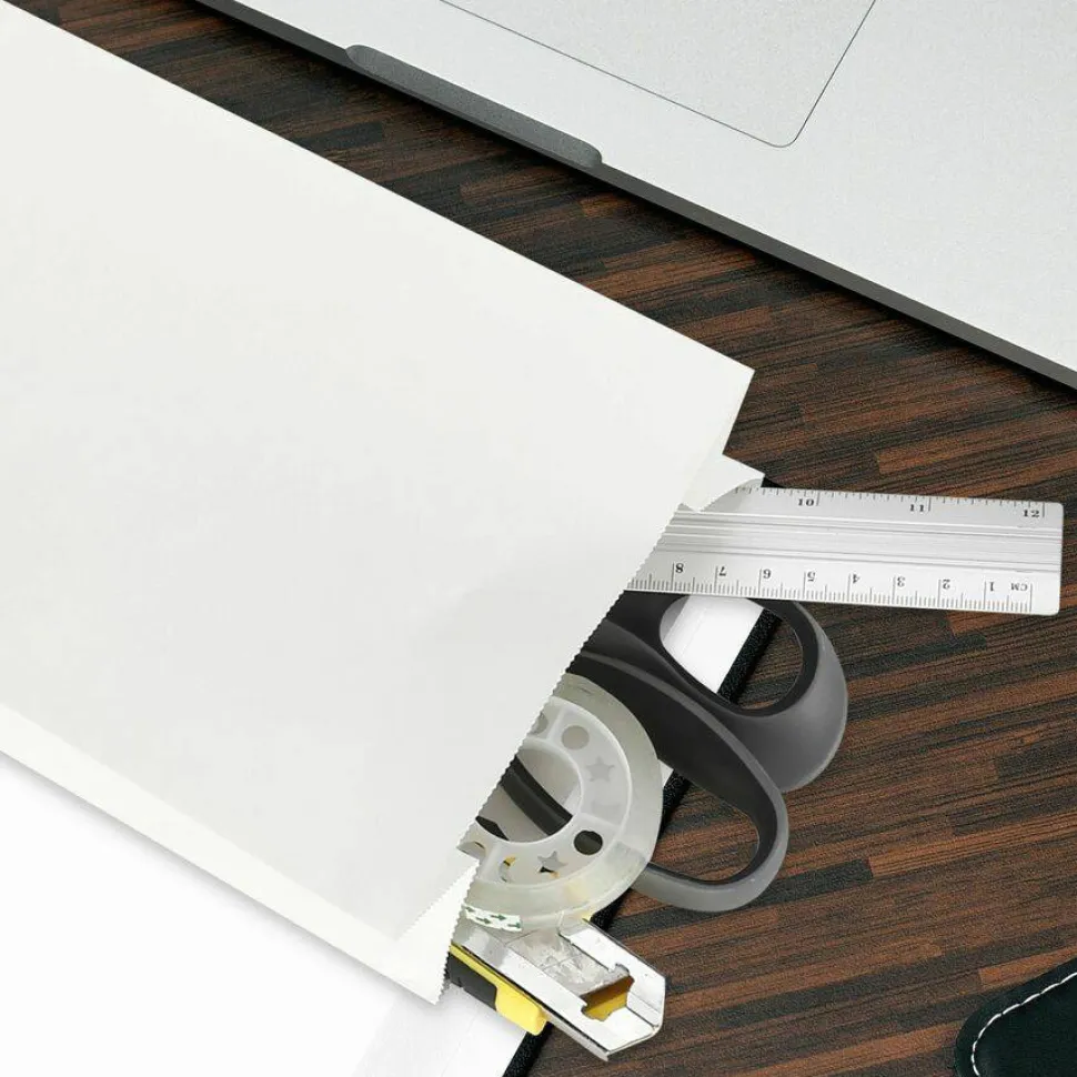 Sparco White Kraft Paper Bags