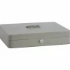Sparco All-Steel Key Lock Cash Box With Tray, 10 Compartments, 2" x 10 1/2" x 15", Gray