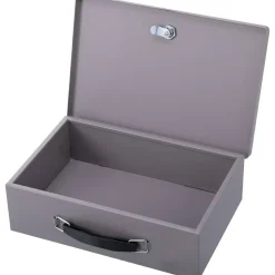 Sparco All-Steel Key Lock Fire-Retardant Cash Box, 12 3/4" x 8 1/4" x 3 3/4", Gray