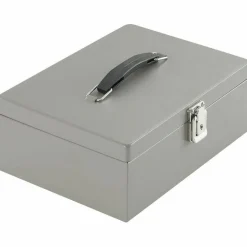 Sparco All-Steel Latch Lock Cash Box With Tray, 7 Compartments, 4