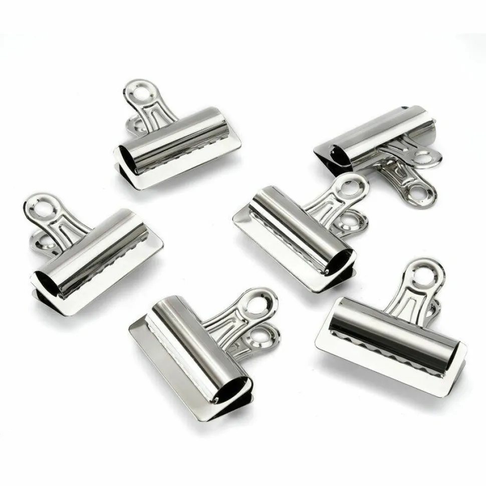 Sparco Boston Bulldog Clips, Size 4, 3" Wide, 1" Capacity, Silver, Box Of 12