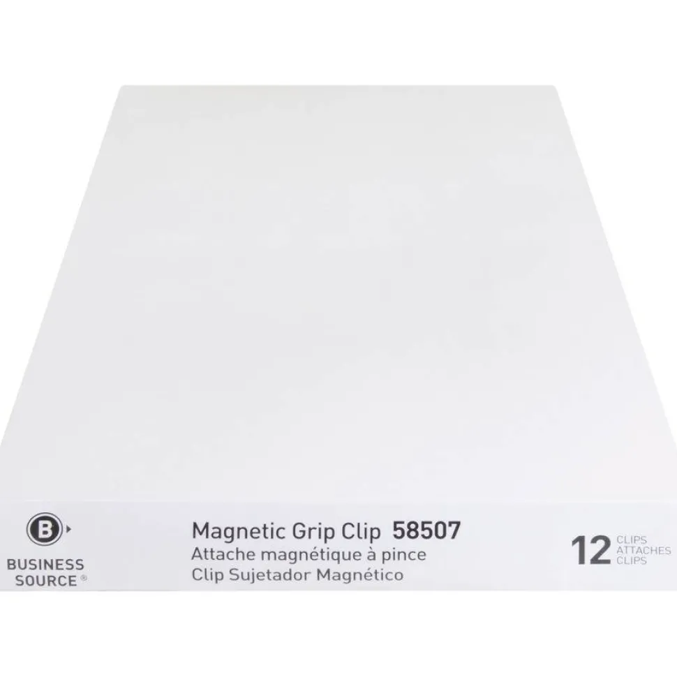 Sparco Bulldog Magnetic Clips, Size 2, 2 1/4" Wide, 1/2" Capacity, Silver, Box Of 12