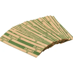 Sparco Flat Coin Wrappers - $5.0 in 50 Coins of 10¢ Denomination - 60 lb Paper Weight - Kraft - Green, 1000/Pack
