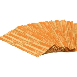Sparco Flat Coin Wrappers - $10 in 40 Coins of 25¢ Denomination - 60 lb Paper Weight - Kraft - Orange, 1000/Pack