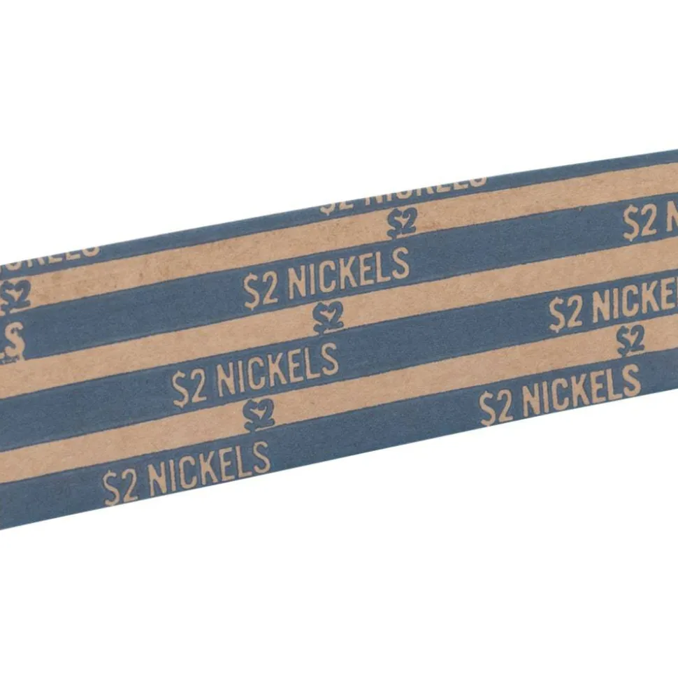 Sparco Flat Coin Wrappers - $2.00 in 40 Coins of 5¢ Denomination - 60 lb Paper Weight - Kraft - Blue, 1000/Pack