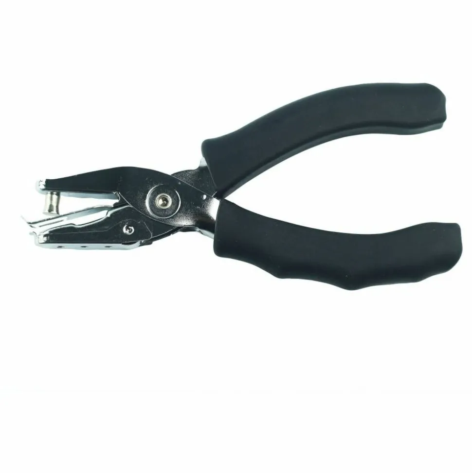 Sparco Handheld Slot Punch With Cushioned Grip, 6 mm, Silver/Black