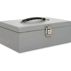 Sparco Key Lock Controller Cash Box With Tray, 5 Compartments, 3 7/16