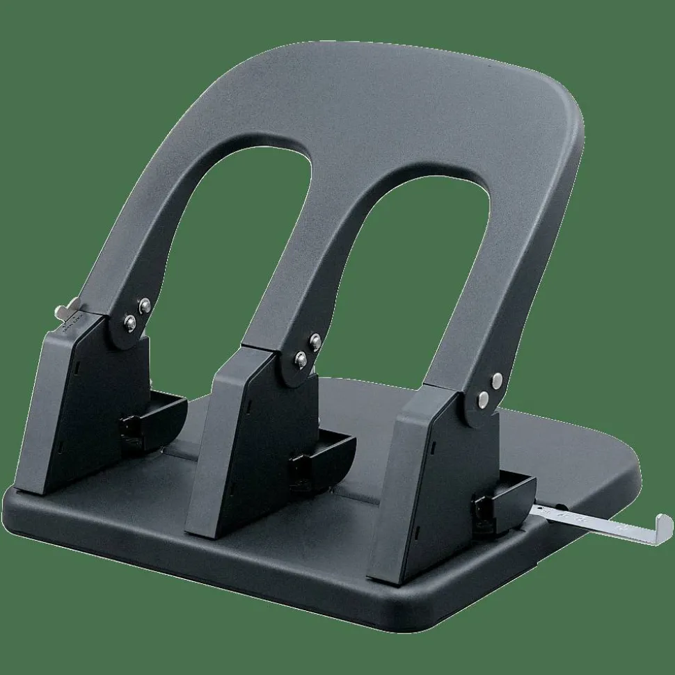 Sparco Manual Adjustable 3-Hole Punch, 100-Sheet Capacity, 10 1/4"H x 10 3/8"W x 6 1/4"D, Black