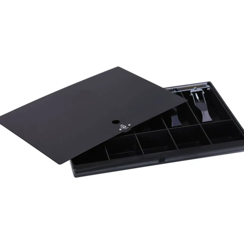 Sparco Money Tray With Locking Cover, 2.3" x 16" x 11", Black