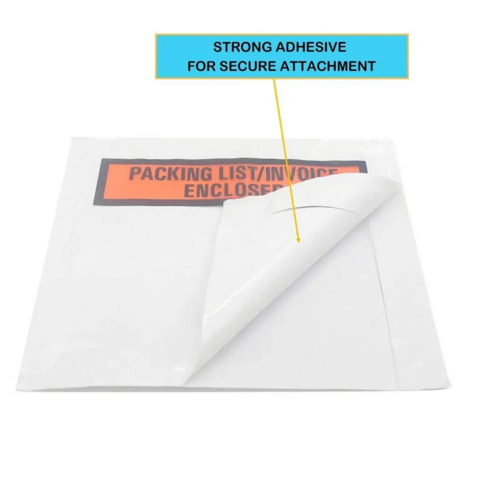Sparco Pre-Labeled Waterproof Packing Envelopes - Packing List - 4 1/2"x 5 1/2" - Self-adhesive Seal - 41926
