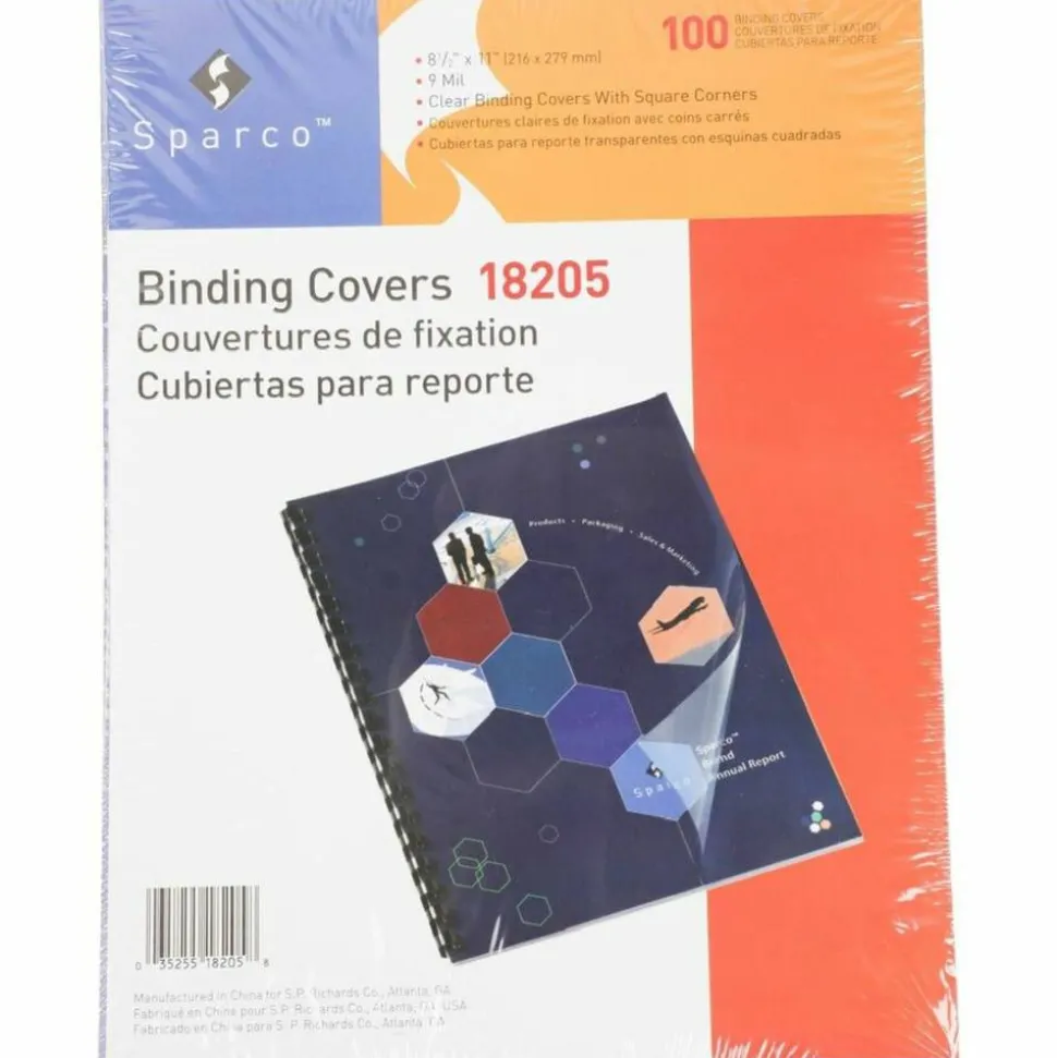 Sparco Premium Clear View Presentation Covers, 8 1/2" 11", Square Corners, Clear, Box Of 100