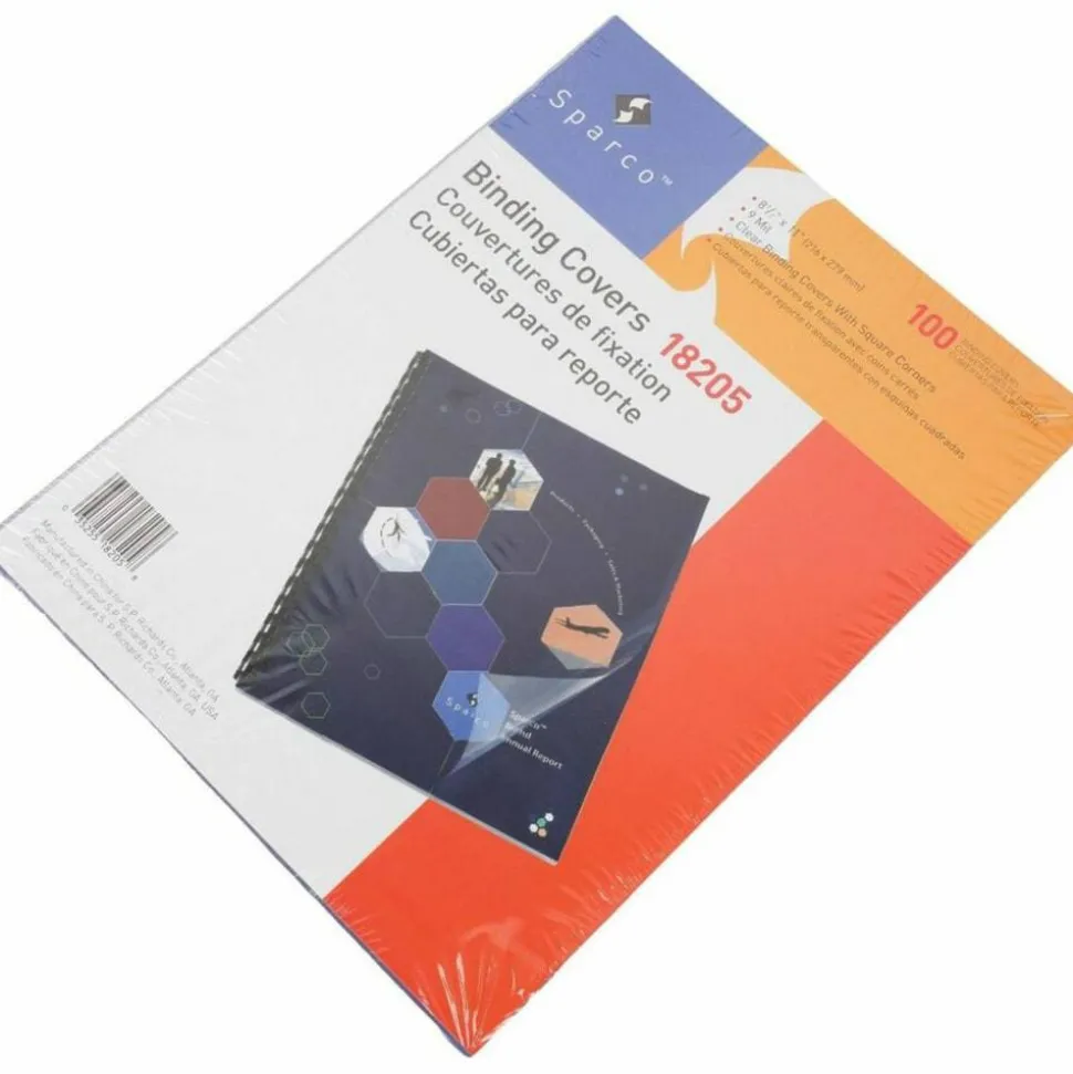 Sparco Premium Clear View Presentation Covers, 8 1/2" 11", Square Corners, Clear, Box Of 100