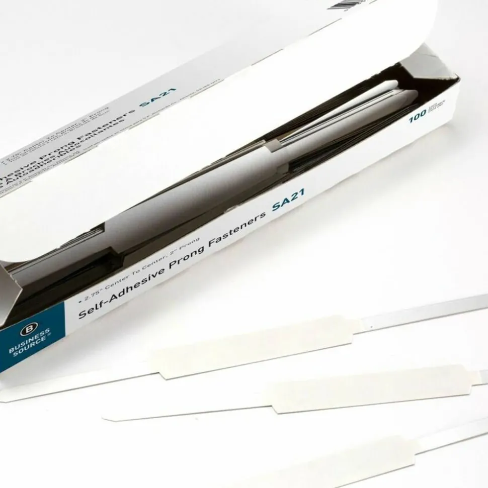 Sparco Self-Adhesive Folder Fasteners - 2" Size Capacity - 480 Sheet Capacity - 100 / Box - Silver