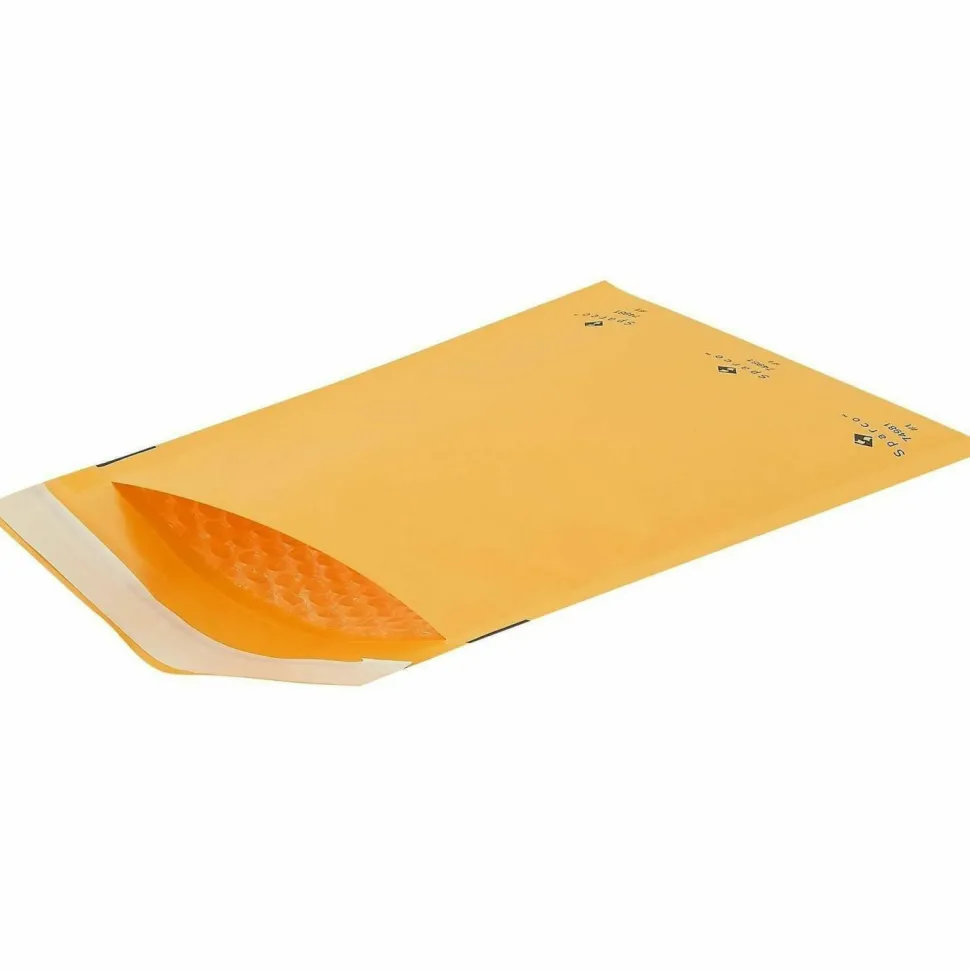 Sparco Size 1 Bubble Cushioned Mailers - Bubble - #1 - 7 1/2" Width x 12" Length - Self-sealing - Kraft - Kraft - 100 / Carton