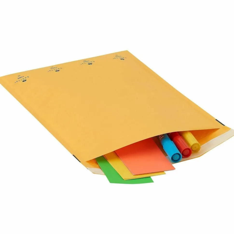Sparco Size 5 Bubble Cushioned Mailers - Bubble - #5 - 10 1/2" Width x 16" Length - Self-sealing - Kraft - Kraft - 100 / Carton