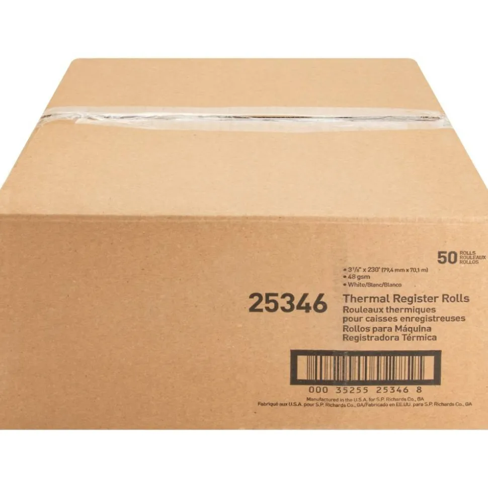 Sparco Thermal Paper, 3.13" x 230', White, Pack Of 50