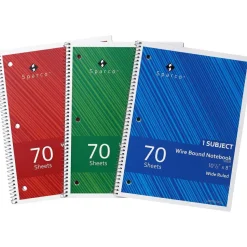 Sparco Wide Ruled Wire-bound Notebook