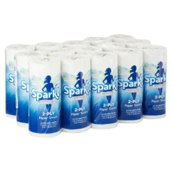 Sparkle by GP PRO, 2-Ply, Perforated Paper Towels, White, 15 Rolls Per Case, 85 Sheets Per Roll