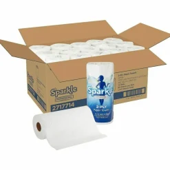 Sparkle by GP PRO, 2-Ply, Perforated Paper Towels, White, 15 Rolls Per Case, 85 Sheets Per Roll