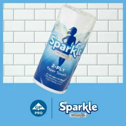 Sparkle by GP PRO, 2-Ply, Perforated Paper Towels, White, 15 Rolls Per Case, 85 Sheets Per Roll