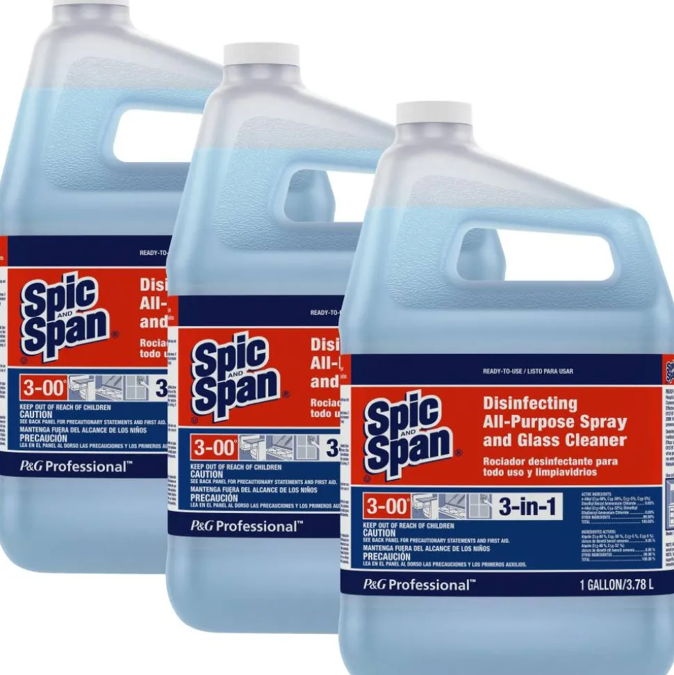 Spic And Span Disinfecting All-Purpose Spray & Glass Cleaner, 128 Oz Bottle, Case Of 3