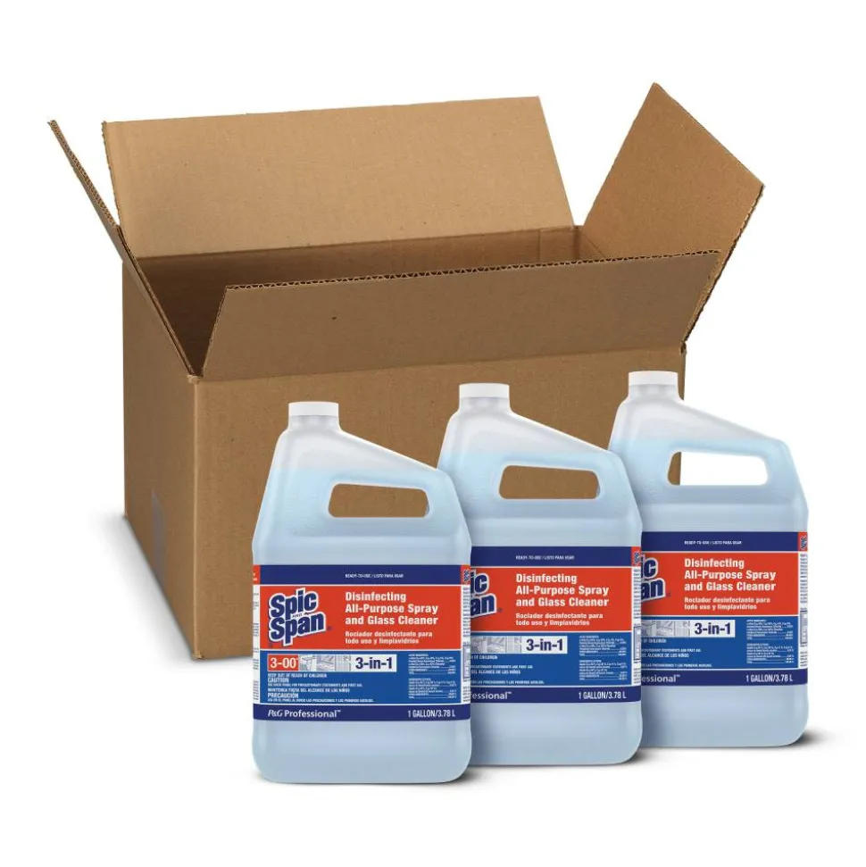 Spic And Span Disinfecting All-Purpose Spray & Glass Cleaner, 128 Oz Bottle, Case Of 3