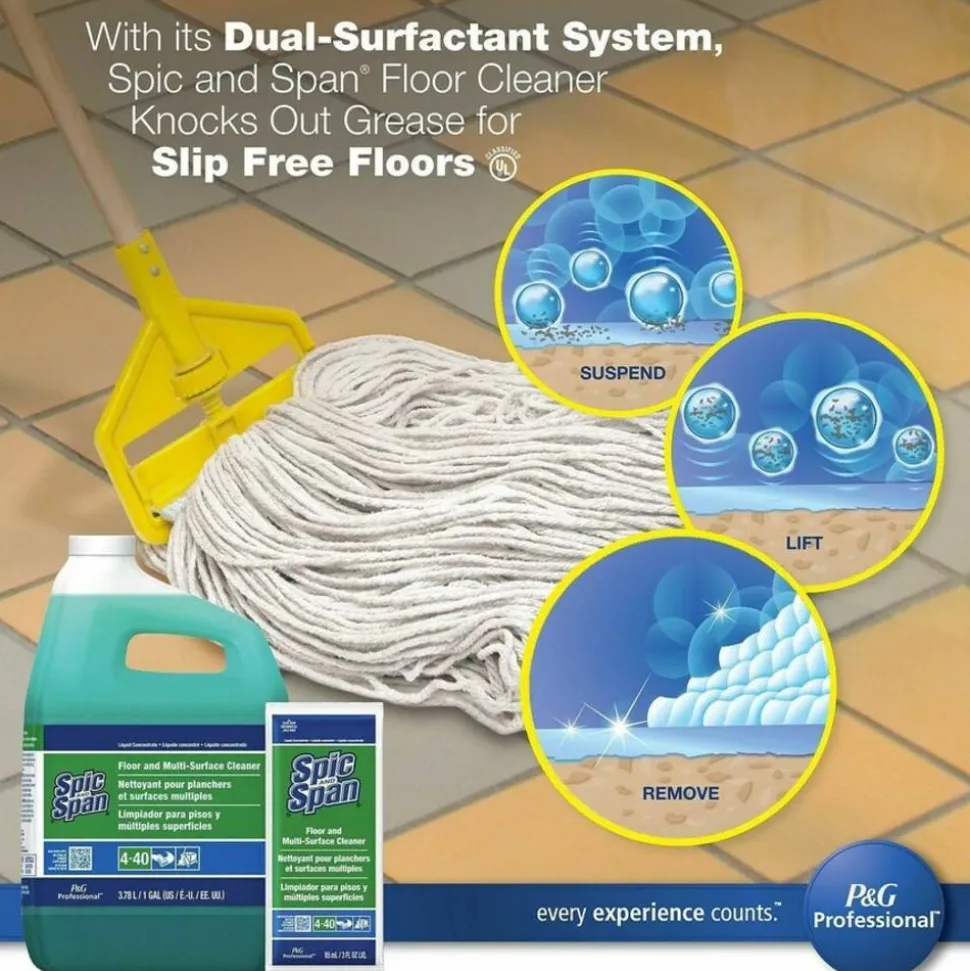 Spic And Span Floor Cleaner, 128 Oz Bottle, Case Of 3