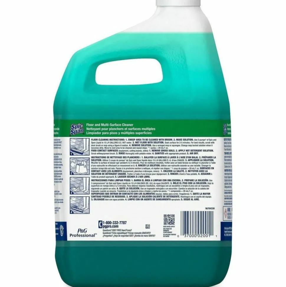 Spic And Span Floor Cleaner, 128 Oz Bottle, Case Of 3