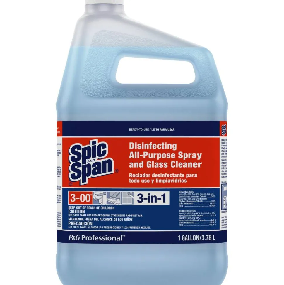 Spic And Span 3 in-1 All-Purpose Glass Cleaner Spray, Fresh Scent, 128 Oz Bottle