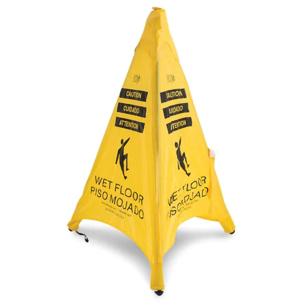 Spill Magic Pop Up Safety Cone, 3 x 2.5 x 20, Yellow