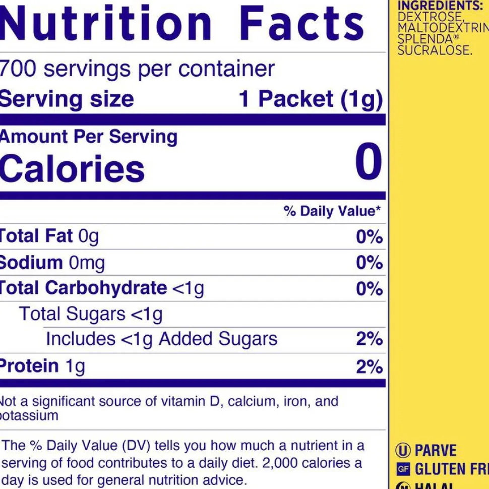 Splenda No-Calorie Sweetener Packets, Box Of 700 Packets