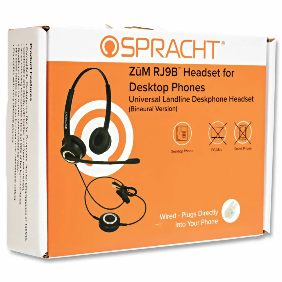 Spracht ZUMRJ9B Headset - Stereo - RJ-9 - Wired - Over-the-head - Binaural