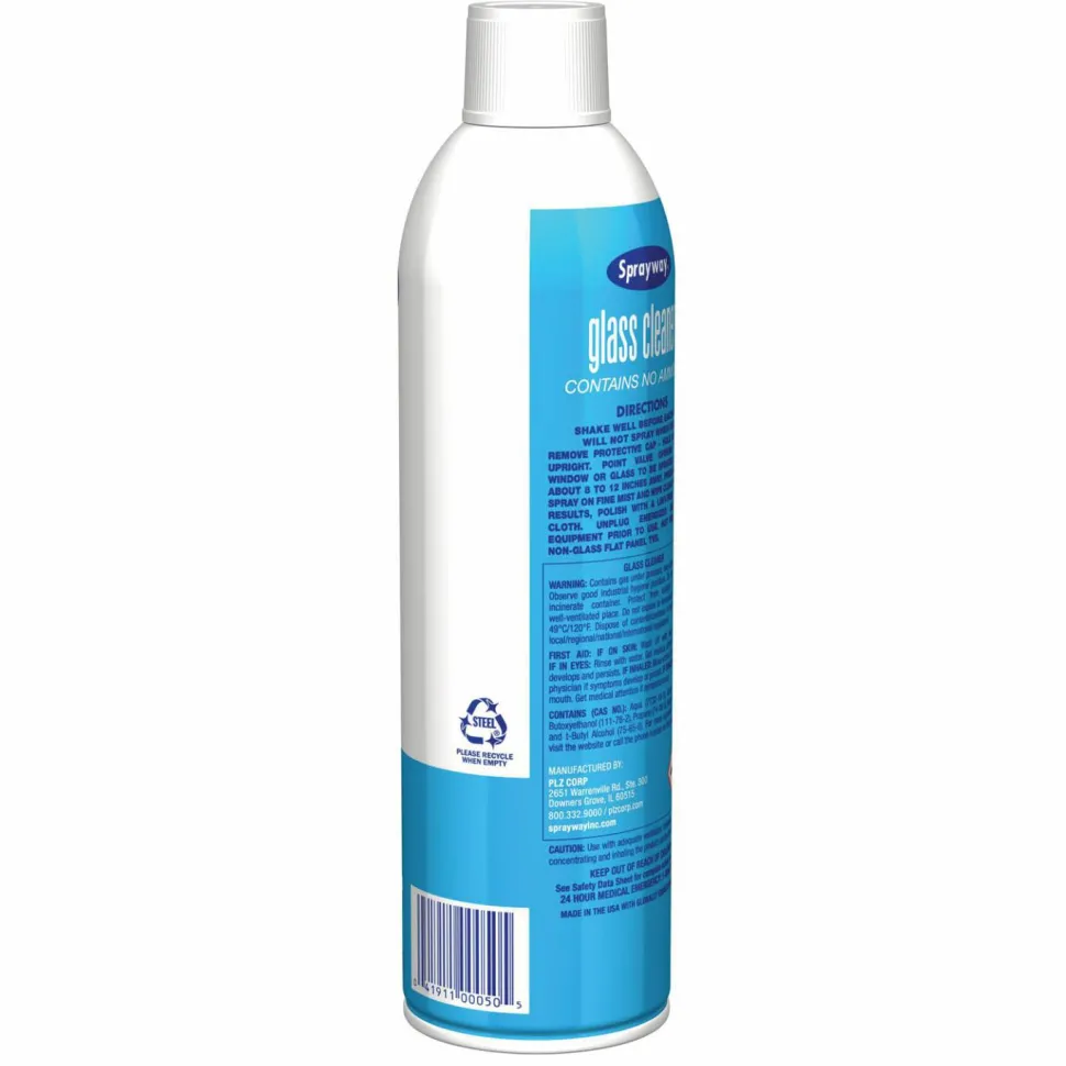 Sprayway Glass Cleaner, 19 oz Aerosol Spray, 12/Carton
