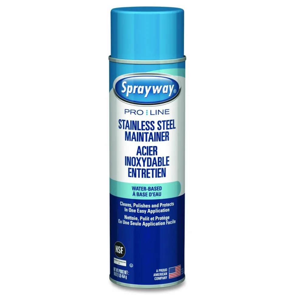 Sprayway PRO LINE Stainless Steel Maintainer, 16 oz Aerosol Spray, 12/Carton