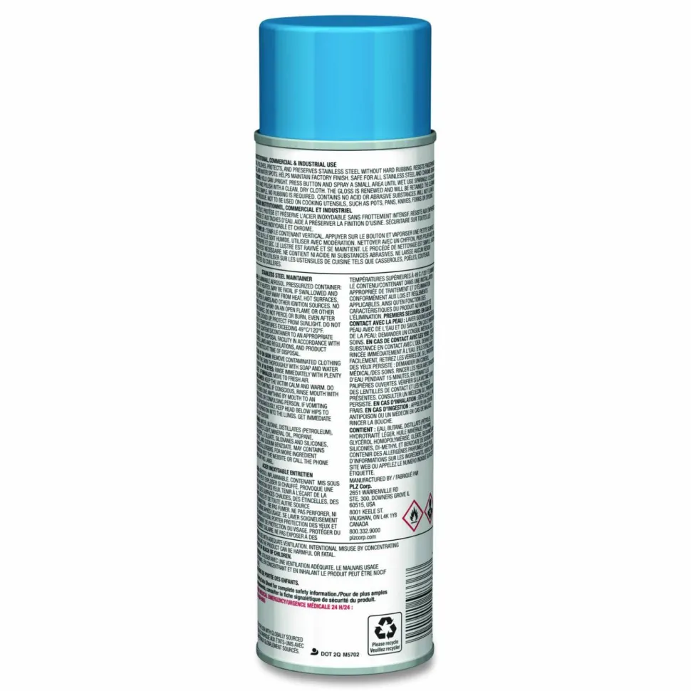 Sprayway PRO LINE Stainless Steel Maintainer, 16 oz Aerosol Spray, 12/Carton