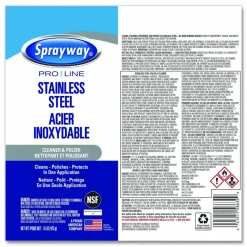 Sprayway PRO LINE Stainless Steel Cleaner and Polish, 15 oz Aerosol Spray, 12/Carton