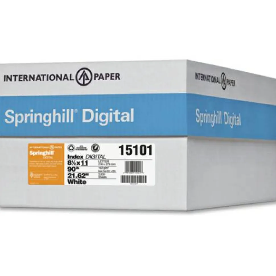 Springhill Digital Index White Card Stock, 92 Bright, 90 lb Index Weight, 8.5 x 11, White, 250/Pack