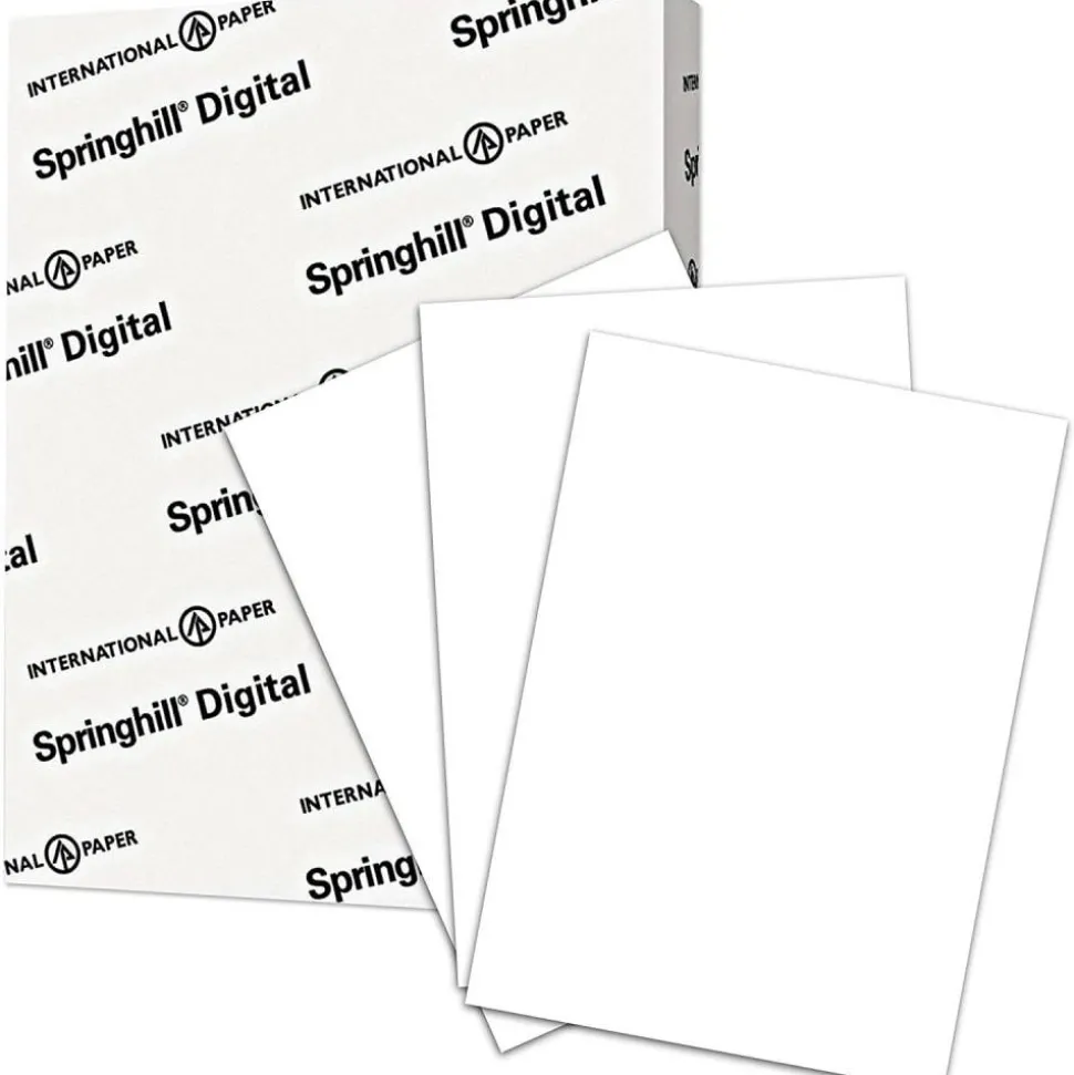 Springhill Digital Index White Card Stock, 92 Bright, 90 lb Index Weight, 8.5 x 11, White, 250/Pack
